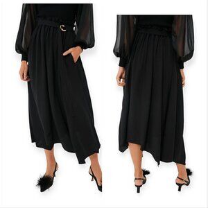 ULLA JOHNSON Zeta Midi Skirt, Noir-black, Size 8, New with tag